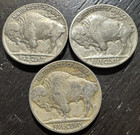 Buffalo Indian Head Nickel Lot  3  Coins With Full Dates