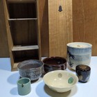 Vintage Japanese Tea Ceremony Set Wooden Box Chawan Chasen Utensils Rare