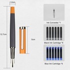 Fountain Pen Set     Fine Nib With 12 Ink Cartridges And Ink Refill Converter     