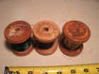 3 Old Vintage Wood Spools With Silk Thread   I b  Silk Co  N y    Emb  Supply