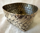 Vintage 925 Sterling Silver Tane Taxco Mexico Woven Basket 65 77 Grams
