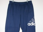 Adidas Mens Essentials Performance Logo Track Pants Tapered Leg Size Xl Blue