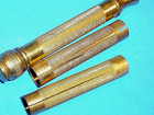 Two Antique   Vintage Gillette Brass Safety Razor Heads In Box with Bad Handles