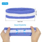 4 Pcs Sweatband Headbands Terry Cloth For Women Men Sports Dark Blue White
