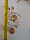 Vintage Gold Tone Set  Belt Bracelet  Earrings  Brooch   Ring