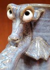 Vintage Hogenson Clay Dragon Handle Mug 1989 Handcrafted Renaissance Fair Signed