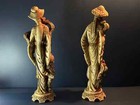 Pair Of Intricate Vintage Carved Statues