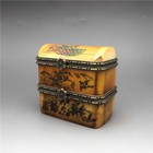 Rare Small Unique Vintage Antique Plum Trinket Jewelry Box