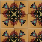 Mexican Tiles High Relief Ceramic Cuerda Seca Malibu Santa Barbara Tiles Cs-82