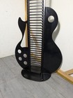 Vintage Les Paul Guitar Shaped Metal Cd Holder Tower Rack Stand Holds 60