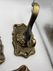 4 Vintage Amerock Carriage House Double Wall Mounted Robe Hooks Antique Brass