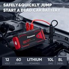 Povasee Jump Starter 3000a Peak Battery Pack 3000a - Black-red