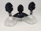       vintage New Martinsville Art Deco Glass Vanity Set Perfume Bottles Powder Jar 