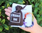 Chakra Kit  7 Tumbled Stones Set   Instructions   Pouch   Chakra Chip Bracelet