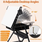 Adjustable Tilting Drafting Table With Stool Storage Drawers White With Outlet