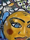 Talavera Ceramic Sun Face Wall Decor Garden Hanging Pottery Mexican Folk Art 9   