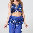 Belly Dance Sequin Bra Top Hip Scarf Wrap Skirt Suit Festival Club Fancy Costume