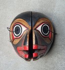 Vintage Pacific Northwest Coast Hand Carved Wood Transformation Mask Man-raven