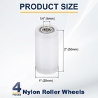 Uxcell 4pcs Nylon Roller Wheel With Bearings  1 4  1 4 x1 x2   Silver white