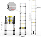 Telescoping Extension Ladder 12 5ft  Aluminum Telescopic Ladders With Carry Bag