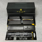 Cross Townsend Medalist Chrome   23k Gold Fountain Pen M-nib  Holder  Box          