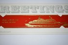 Vintage Royal Viking Line Cruise Ship Greetings Card   Leather Bookmark Red Gold