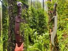 Custom Handmade Carbon Steel Blade Survival Khopesh Sword  Hunting Sword Camping