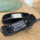 At t 210 Push Button Telephone Corded Wall Mount Or Table Trimline Phone Black