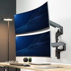 Vivo Dual Pneumatic Arm Monitor Wall Mount  Fits Ultrawide Screens Up To 49 