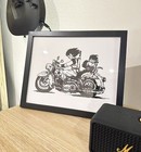 Hand Drawn  not A Print  Goku   Gohan Framed Anime Ink Drawing