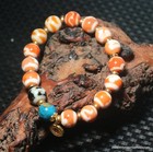 Energy Tibetan Old Agate Multiple Symbols Round Dzi Bead Elegant Bracelet Amulet