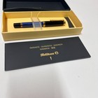 Pelikan Souveran Edition M800 Fountain Pen Blue Black Bb Nib 18k Germany Uninked