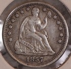 1857 Silver Seated Liberty Half Dime Xtra Fine