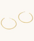 14k Solid Yellow Gold Round Hoop Earrings 2mm Tube Polished     45mm