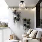 Semi-flush Mount Ceiling Light Glass Shade Ceramic Holder Industrial Island M   