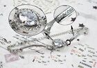 New White Gold Plated Crystal Earrings Necklace Bracelet Jewelry Set