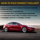 3pin Passenger Side Rear Tail Light Compatible With 2017-2023 Tesla Model 3 Oute