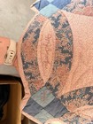 1985 Hand Sewn Patchwork King Quilt Double Wedding Ring 