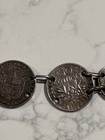 Vintage World Silver Coin Bracelet France Peru Portugal Panama 7 5    Handmade