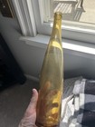 Large Vintage Yellow Hocking Wine Bottle Early Antique Rare Color