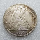 Antique Silver Coins  American 1840 Seated Goddess Silver Dollar 1 Dollar  U s  