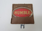 Vintage Flectorad  humble  Red Reflective Metal License Plate Topper Gas Oil