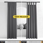 Grey Kitchen Blackout Short Curtain Panels For Bedroom  Thermal Insulated Gro   