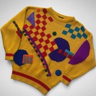 80s Esprit Sport Postmodern Sweater Sottsass    pac Man    Vintage Knit Unisex L