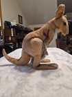 Vintage Steiff Kangoo Kangaroo Mohair Plush 11  28cm With Joey Germany 1950s