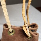 Hand Tooled Leather Southwestern Style Suede Pouch Drawstring Floral Pattern