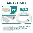 3 4 Inch White Pex-b Pipe  100 Ft Pex B Tubing With A Pipe Cutter  24pcs Brass