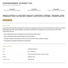 Modern Ebay Html Listing Description Template Responsive Mobile All Colours
