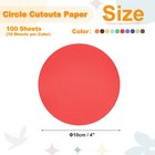 100 Sheets Construction Paper Circles 4 Inch Assorted Colored Craft Paper