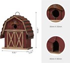 10 25  H Hanging Birdhouse Rustic Wooden Barn Garden Bird House For Outdoor